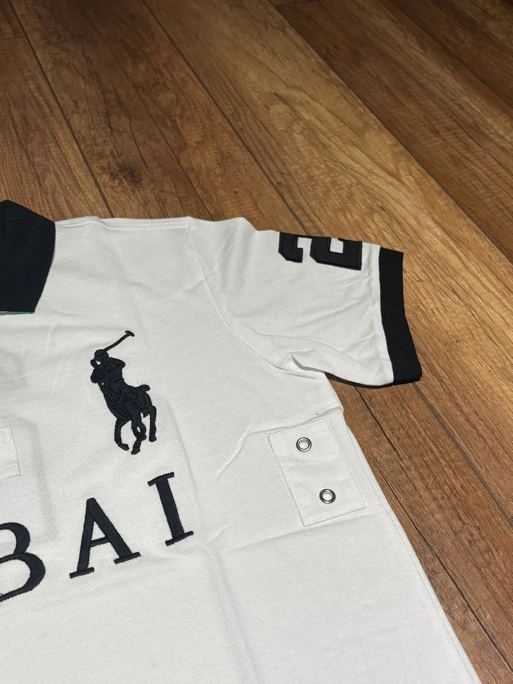 Polo Ralph Lauren Dubai White Polo Shirt Custom Slim Fit Brand New Mens Size M